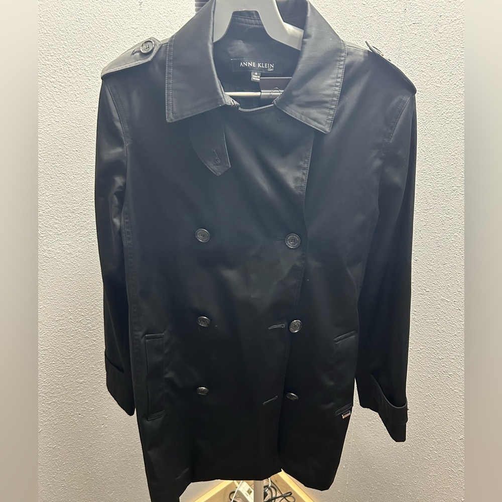 Anne Klein double breasted black belted coat. NWOT, never worn.